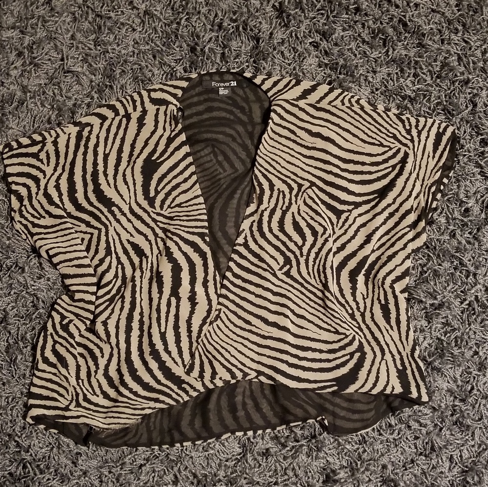 Forever 21 zebra print cardigain